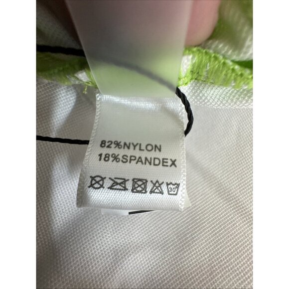 Women's M Cut Out One-Piece Halter Swimsuit Neon Green NWT - Picture 15 of 16